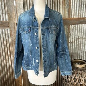 💯Authentic Seven 7 for All Mankind distressed denim jacket size large